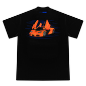 L'ART PAPAYA ORANGE F1 LM BLACK T-SHIRT