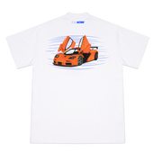 L'ART PAPAYA ORANGE F1 LM WHITE T-SHIRT