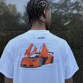 L'ART PAPAYA ORANGE F1 LM WHITE T-SHIRT