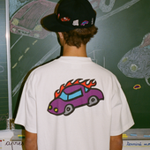 LART DRAWING FIRE GRAPHIC T-SHIRT